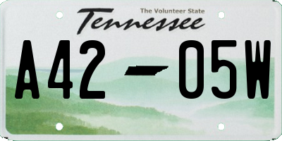 TN license plate A4205W