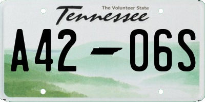 TN license plate A4206S