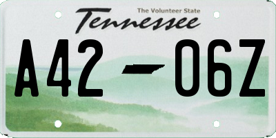 TN license plate A4206Z