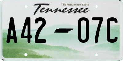 TN license plate A4207C