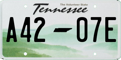 TN license plate A4207E