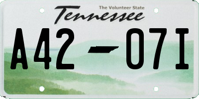 TN license plate A4207I