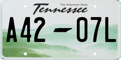 TN license plate A4207L