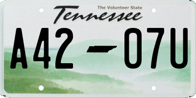 TN license plate A4207U