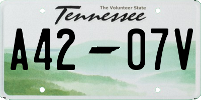 TN license plate A4207V