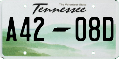 TN license plate A4208D