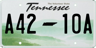 TN license plate A4210A