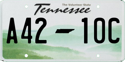 TN license plate A4210C
