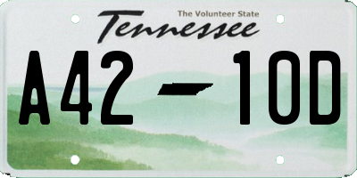 TN license plate A4210D