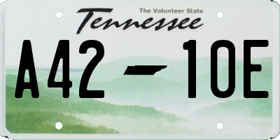 TN license plate A4210E