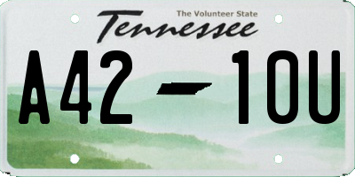 TN license plate A4210U