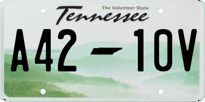 TN license plate A4210V
