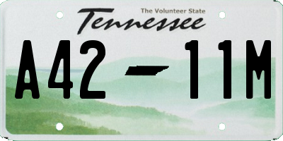TN license plate A4211M