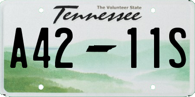 TN license plate A4211S