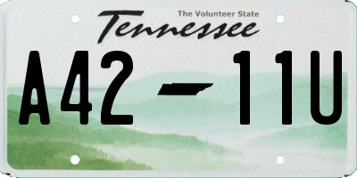TN license plate A4211U