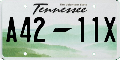 TN license plate A4211X