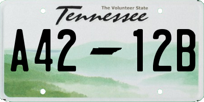 TN license plate A4212B