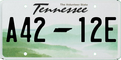 TN license plate A4212E