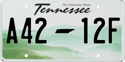 TN license plate A4212F