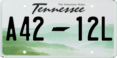 TN license plate A4212L