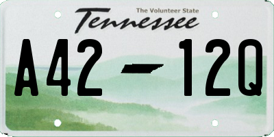 TN license plate A4212Q