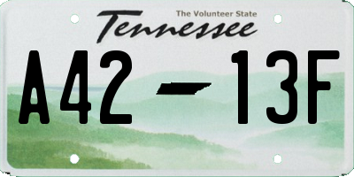 TN license plate A4213F