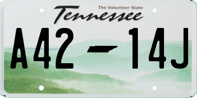 TN license plate A4214J