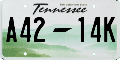 TN license plate A4214K