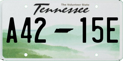 TN license plate A4215E
