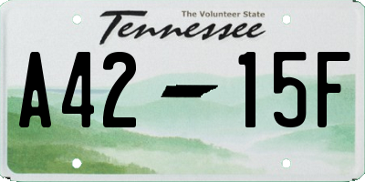 TN license plate A4215F