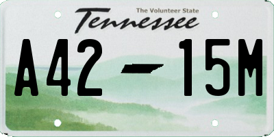 TN license plate A4215M