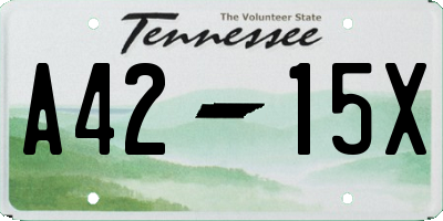 TN license plate A4215X