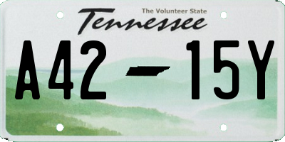 TN license plate A4215Y