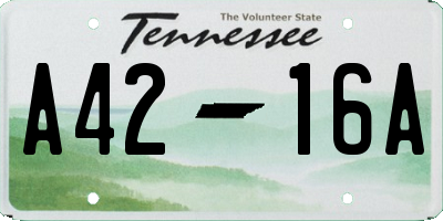 TN license plate A4216A