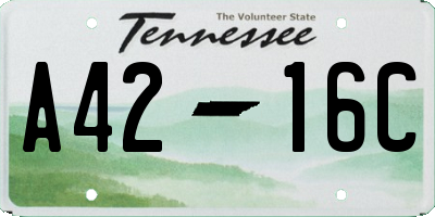 TN license plate A4216C
