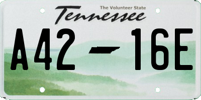 TN license plate A4216E
