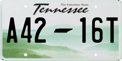 TN license plate A4216T