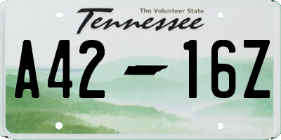 TN license plate A4216Z