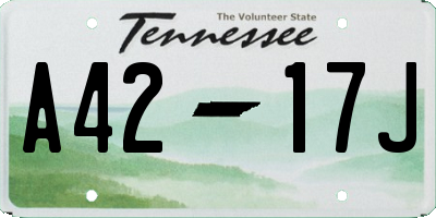 TN license plate A4217J