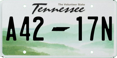 TN license plate A4217N