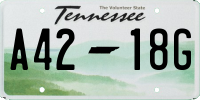 TN license plate A4218G