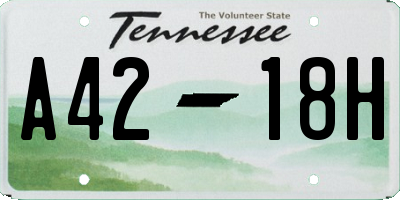 TN license plate A4218H