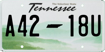 TN license plate A4218U