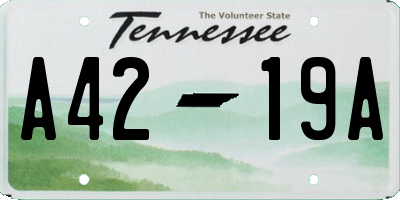 TN license plate A4219A