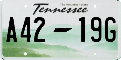 TN license plate A4219G