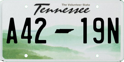 TN license plate A4219N