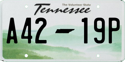 TN license plate A4219P