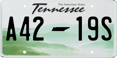 TN license plate A4219S