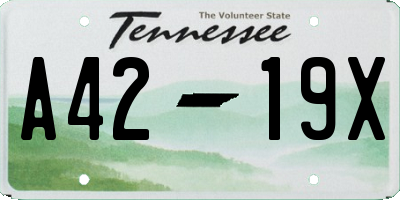 TN license plate A4219X