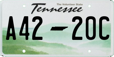 TN license plate A4220C